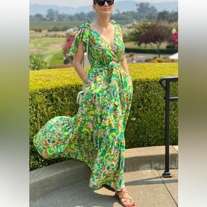 Worn Once.  JCrew 100% Silk Maxi Dress Shoulder Tie Size 0